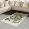 Ambesonne Eucalyptus Leaves Area Rug, Gloomy Love of Nature on Neutral Watercolor Art Background, Flat Woven Accent Rug for Living Room Bedroom Dining Room, 2′ 6″ x 5′, Mustard and Reseda Green(Orange Dark Sea Green)