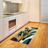 Ambesonne Eucalyptus Leaves Area Rug, Gloomy Love of Nature on Neutral Watercolor Art Background, Flat Woven Accent Rug for Living Room Bedroom Dining Room, 2′ 6″ x 5′, Mustard and Reseda Green(Teal Mustard Blue)