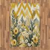 Ambesonne Eucalyptus Leaves Area Rug, Gloomy Love of Nature on Neutral Watercolor Art Background, Flat Woven Accent Rug for Living Room Bedroom Dining Room, 2′ 6″ x 5′, Mustard and Reseda Green(Mustard and Laurel Green)