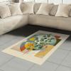 Ambesonne Eucalyptus Leaves Area Rug, Gloomy Love of Nature on Neutral Watercolor Art Background, Flat Woven Accent Rug for Living Room Bedroom Dining Room, 2′ 6″ x 5′, Mustard and Reseda Green(Laurel Green Multicolor)