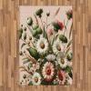 Ambesonne Eucalyptus Leaves Area Rug, Gloomy Love of Nature on Neutral Watercolor Art Background, Flat Woven Accent Rug for Living Room Bedroom Dining Room, 2′ 6″ x 5′, Mustard and Reseda Green(Blush Forest Green Pink)