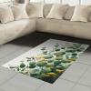 Ambesonne Eucalyptus Leaves Area Rug, Gloomy Love of Nature on Neutral Watercolor Art Background, Flat Woven Accent Rug for Living Room Bedroom Dining Room, 2′ 6″ x 5′, Mustard and Reseda Green(Mustard and Peacock Green)