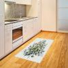 Ambesonne Eucalyptus Leaves Area Rug, Gloomy Love of Nature on Neutral Watercolor Art Background, Flat Woven Accent Rug for Living Room Bedroom Dining Room, 2′ 6″ x 5′, Mustard and Reseda Green(Laurel Green White)