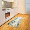 Ambesonne Eucalyptus Leaves Area Rug, Gloomy Love of Nature on Neutral Watercolor Art Background, Flat Woven Accent Rug for Living Room Bedroom Dining Room, 2′ 6″ x 5′, Mustard and Reseda Green(Laurel Green Blue Cream)