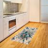 Ambesonne Eucalyptus Leaves Area Rug, Gloomy Love of Nature on Neutral Watercolor Art Background, Flat Woven Accent Rug for Living Room Bedroom Dining Room, 2′ 6″ x 5′, Mustard and Reseda Green(Blush and Sea Blue)