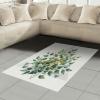 Ambesonne Eucalyptus Leaves Area Rug, Gloomy Love of Nature on Neutral Watercolor Art Background, Flat Woven Accent Rug for Living Room Bedroom Dining Room, 2′ 6″ x 5′, Mustard and Reseda Green(Laurel Green White)