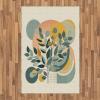 Ambesonne Eucalyptus Leaves Area Rug, Gloomy Love of Nature on Neutral Watercolor Art Background, Flat Woven Accent Rug for Living Room Bedroom Dining Room, 2′ 6″ x 5′, Mustard and Reseda Green(Orange Dark Sea Green)