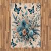 Ambesonne Eucalyptus Leaves Area Rug, Gloomy Love of Nature on Neutral Watercolor Art Background, Flat Woven Accent Rug for Living Room Bedroom Dining Room, 2′ 6″ x 5′, Mustard and Reseda Green(Blush and Sea Blue)