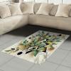 Ambesonne Eucalyptus Leaves Area Rug, Gloomy Love of Nature on Neutral Watercolor Art Background, Flat Woven Accent Rug for Living Room Bedroom Dining Room, 2′ 6″ x 5′, Mustard and Reseda Green(Green Black Mustard)