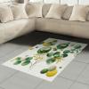 Ambesonne Eucalyptus Leaves Area Rug, Gloomy Love of Nature on Neutral Watercolor Art Background, Flat Woven Accent Rug for Living Room Bedroom Dining Room, 2′ 6″ x 5′, Mustard and Reseda Green(Fern Green Yellow and White)