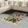 Ambesonne Eucalyptus Leaves Area Rug, Gloomy Love of Nature on Neutral Watercolor Art Background, Flat Woven Accent Rug for Living Room Bedroom Dining Room, 2′ 6″ x 5′, Mustard and Reseda Green(Champagne and Multicolor)