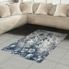 Ambesonne Eucalyptus Leaves Area Rug, Gloomy Love of Nature on Neutral Watercolor Art Background, Flat Woven Accent Rug for Living Room Bedroom Dining Room, 2′ 6″ x 5′, Mustard and Reseda Green(Slate Blue and Burgundy)