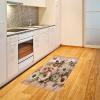 Ambesonne Eucalyptus Leaves Area Rug, Gloomy Love of Nature on Neutral Watercolor Art Background, Flat Woven Accent Rug for Living Room Bedroom Dining Room, 2′ 6″ x 5′, Mustard and Reseda Green(Peach Peacock Green)
