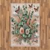 Ambesonne Eucalyptus Leaves Area Rug, Gloomy Love of Nature on Neutral Watercolor Art Background, Flat Woven Accent Rug for Living Room Bedroom Dining Room, 2′ 6″ x 5′, Mustard and Reseda Green(Pale Rose Laurel Green)