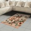Ambesonne Eucalyptus Leaves Area Rug, Gloomy Love of Nature on Neutral Watercolor Art Background, Flat Woven Accent Rug for Living Room Bedroom Dining Room, 2′ 6″ x 5′, Mustard and Reseda Green(Peach Peacock Green)