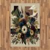 Ambesonne Eucalyptus Leaves Area Rug, Gloomy Love of Nature on Neutral Watercolor Art Background, Flat Woven Accent Rug for Living Room Bedroom Dining Room, 2′ 6″ x 5′, Mustard and Reseda Green(Eggshell Maroon Green)