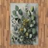 Ambesonne Eucalyptus Leaves Area Rug, Gloomy Love of Nature on Neutral Watercolor Art Background, Flat Woven Accent Rug for Living Room Bedroom Dining Room, 2′ 6″ x 5′, Mustard and Reseda Green(Mustard and Reseda Green)