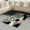 Ambesonne Eucalyptus Leaves Area Rug, Gloomy Love of Nature on Neutral Watercolor Art Background, Flat Woven Accent Rug for Living Room Bedroom Dining Room, 2′ 6″ x 5′, Mustard and Reseda Green(Black Blue Grey and Green)