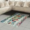 Ambesonne Eucalyptus Leaves Area Rug, Gloomy Love of Nature on Neutral Watercolor Art Background, Flat Woven Accent Rug for Living Room Bedroom Dining Room, 2′ 6″ x 5′, Mustard and Reseda Green(Teal Multicolor)