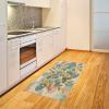 Ambesonne Eucalyptus Leaves Area Rug, Gloomy Love of Nature on Neutral Watercolor Art Background, Flat Woven Accent Rug for Living Room Bedroom Dining Room, 2′ 6″ x 5′, Mustard and Reseda Green(Peach Green and Pale Orange)