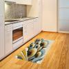 Ambesonne Eucalyptus Leaves Area Rug, Gloomy Love of Nature on Neutral Watercolor Art Background, Flat Woven Accent Rug for Living Room Bedroom Dining Room, 2′ 6″ x 5′, Mustard and Reseda Green(Mustard Blue Grey Cream)
