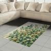 Ambesonne Eucalyptus Leaves Area Rug, Gloomy Love of Nature on Neutral Watercolor Art Background, Flat Woven Accent Rug for Living Room Bedroom Dining Room, 2′ 6″ x 5′, Mustard and Reseda Green(Laurel Green Eggshell)