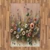 Ambesonne Eucalyptus Leaves Area Rug, Gloomy Love of Nature on Neutral Watercolor Art Background, Flat Woven Accent Rug for Living Room Bedroom Dining Room, 2′ 6″ x 5′, Mustard and Reseda Green(Rose and Olive Green)
