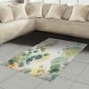 Ambesonne Eucalyptus Leaves Area Rug, Gloomy Love of Nature on Neutral Watercolor Art Background, Flat Woven Accent Rug for Living Room Bedroom Dining Room, 2′ 6″ x 5′, Mustard and Reseda Green(Laurel Green Blue Cream)