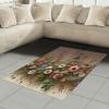 Ambesonne Eucalyptus Leaves Area Rug, Gloomy Love of Nature on Neutral Watercolor Art Background, Flat Woven Accent Rug for Living Room Bedroom Dining Room, 2′ 6″ x 5′, Mustard and Reseda Green(Rose and Olive Green)