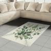 Ambesonne Eucalyptus Leaves Area Rug, Gloomy Love of Nature on Neutral Watercolor Art Background, Flat Woven Accent Rug for Living Room Bedroom Dining Room, 2′ 6″ x 5′, Mustard and Reseda Green(Sage Green Off White)