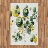 Ambesonne Eucalyptus Leaves Area Rug, Gloomy Love of Nature on Neutral Watercolor Art Background, Flat Woven Accent Rug for Living Room Bedroom Dining Room, 2′ 6″ x 5′, Mustard and Reseda Green(Fern Green Yellow and White)