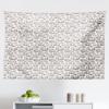 Ambesonne Fall Pumpkin Tapestry, Neutral Color Schemes Pale Fruit of Autumn Season Repetitive Pattern, Fabric Wall Hanging Decor for Bedroom Living Room Dorm, 45″ X 30″, White and Pale Tan(White and Pale Tan)