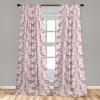 Ambesonne Floral Curtains, Flower Branches Blossoming in Minimalist Design Neutral Botanical, Window Treatments 2 Panel Set for Living Room Bedroom, Pair of – 28″ x 84″, Taupe Grey and Dark Blue Grey(Soft Pink Umber and Indigo)