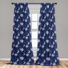 Ambesonne Floral Curtains, Flower Branches Blossoming in Minimalist Design Neutral Botanical, Window Treatments 2 Panel Set for Living Room Bedroom, Pair of – 28″ x 84″, Taupe Grey and Dark Blue Grey(Night Blue White)