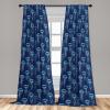 Ambesonne Floral Curtains, Flower Branches Blossoming in Minimalist Design Neutral Botanical, Window Treatments 2 Panel Set for Living Room Bedroom, Pair of – 28″ x 84″, Taupe Grey and Dark Blue Grey(Sea Blue Indigo)