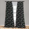 Ambesonne Floral Curtains, Flower Branches Blossoming in Minimalist Design Neutral Botanical, Window Treatments 2 Panel Set for Living Room Bedroom, Pair of – 28″ x 84″, Taupe Grey and Dark Blue Grey(Black Coral and Teal)