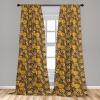 Ambesonne Floral Curtains, Flower Branches Blossoming in Minimalist Design Neutral Botanical, Window Treatments 2 Panel Set for Living Room Bedroom, Pair of – 28″ x 84″, Taupe Grey and Dark Blue Grey(Marigold Charcoal Grey)