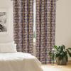 Ambesonne Floral Curtains, Flower Branches Blossoming in Minimalist Design Neutral Botanical, Window Treatments 2 Panel Set for Living Room Bedroom, Pair of – 28″ x 84″, Taupe Grey and Dark Blue Grey(Indigo and Almond)