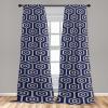 Ambesonne Floral Curtains, Flower Branches Blossoming in Minimalist Design Neutral Botanical, Window Treatments 2 Panel Set for Living Room Bedroom, Pair of – 28″ x 84″, Taupe Grey and Dark Blue Grey(Navy Blue and Eggshell)