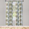 Ambesonne Floral Curtains, Flower Branches Blossoming in Minimalist Design Neutral Botanical, Window Treatments 2 Panel Set for Living Room Bedroom, Pair of – 28″ x 84″, Taupe Grey and Dark Blue Grey(White Soft Blue and Khaki)