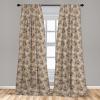 Ambesonne Floral Curtains, Flower Branches Blossoming in Minimalist Design Neutral Botanical, Window Treatments 2 Panel Set for Living Room Bedroom, Pair of – 28″ x 84″, Taupe Grey and Dark Blue Grey(Warm Taupe and Champagne)