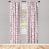 Ambesonne Floral Curtains, Flower Branches Blossoming in Minimalist Design Neutral Botanical, Window Treatments 2 Panel Set for Living Room Bedroom, Pair of – 28″ x 84″, Taupe Grey and Dark Blue Grey(Pale Purple Rose Green)