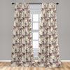 Ambesonne Floral Curtains, Flower Branches Blossoming in Minimalist Design Neutral Botanical, Window Treatments 2 Panel Set for Living Room Bedroom, Pair of – 28″ x 84″, Taupe Grey and Dark Blue Grey(Sage Green Dried Rose)