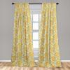 Ambesonne Floral Curtains, Flower Branches Blossoming in Minimalist Design Neutral Botanical, Window Treatments 2 Panel Set for Living Room Bedroom, Pair of – 28″ x 84″, Taupe Grey and Dark Blue Grey(Marigold Pale Seafoam)