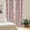 Ambesonne Floral Curtains, Flower Branches Blossoming in Minimalist Design Neutral Botanical, Window Treatments 2 Panel Set for Living Room Bedroom, Pair of – 28″ x 84″, Taupe Grey and Dark Blue Grey(Pale Mauve and Dried Rose)