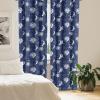 Ambesonne Floral Curtains, Flower Branches Blossoming in Minimalist Design Neutral Botanical, Window Treatments 2 Panel Set for Living Room Bedroom, Pair of – 28″ x 84″, Taupe Grey and Dark Blue Grey(Night Blue White)