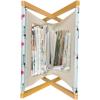 Ambesonne Fuchsia Magazine and Book Holder, Hearts Pattern Valentines Day Themed Design Retro Motifs Vintage Elements, Floor Rack Decor for Interior of Home & Office, 22″ x 19″, Off White Multicolor(Vermilion Pale Blue)