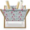 Ambesonne Fuchsia Magazine and Book Holder, Hearts Pattern Valentines Day Themed Design Retro Motifs Vintage Elements, Floor Rack Decor for Interior of Home & Office, 22″ x 19″, Off White Multicolor(Vermilion Pale Blue)