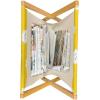 Ambesonne Fuchsia Magazine and Book Holder, Hearts Pattern Valentines Day Themed Design Retro Motifs Vintage Elements, Floor Rack Decor for Interior of Home & Office, 22″ x 19″, Off White Multicolor(Earth Yellow White)