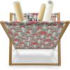 Ambesonne Fuchsia Magazine and Book Holder, Hearts Pattern Valentines Day Themed Design Retro Motifs Vintage Elements, Floor Rack Decor for Interior of Home & Office, 22″ x 19″, Off White Multicolor(Pale Sage Green White)